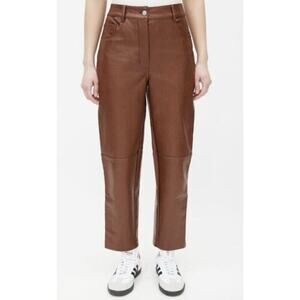 Aritzia Wilfred Oracle Faux Leather Balloon Pants Size 6 Brown EUC